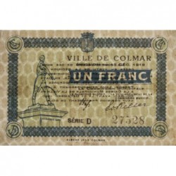 Colmar - Pirot 130-3 - 1 franc - Série D - 15/12/1918 - Etat : TTB+
