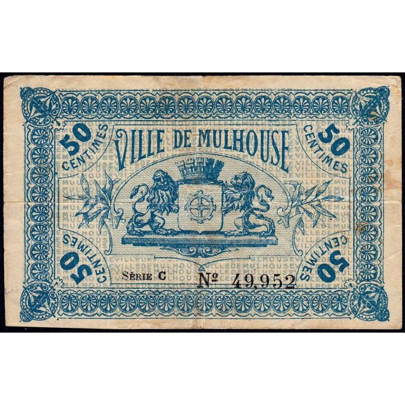 Mulhouse - Pirot 132-1 - 50 centimes - Série C - 27/12/1918 - Etat : TB