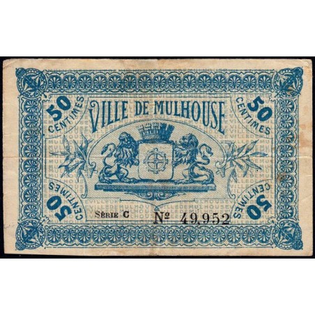 Mulhouse - Pirot 132-1 - 50 centimes - Série C - 27/12/1918 - Etat : TB