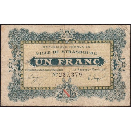Strasbourg - Pirot 133-4 - 1 franc - 11/11/1918 - Etat : B+