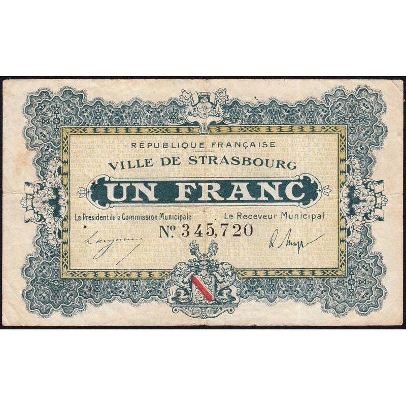 Strasbourg - Pirot 133-4 - 1 franc - 11/11/1918 - Etat : TB