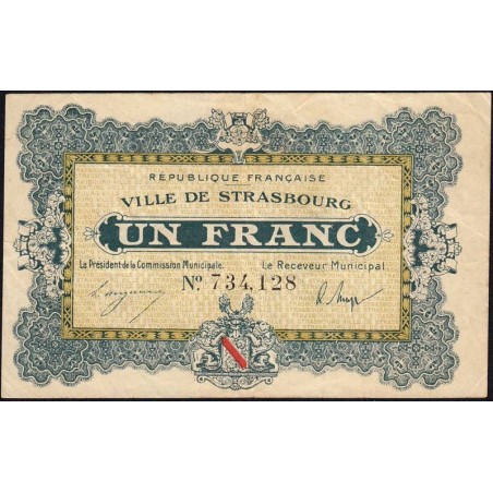 Strasbourg - Pirot 133-4 - 1 franc - 11/11/1918 - Etat : TB+