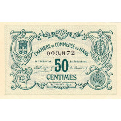 Le Mans - Pirot 69-1a - 50 centimes - 08/07/1915 - Etat : SPL+