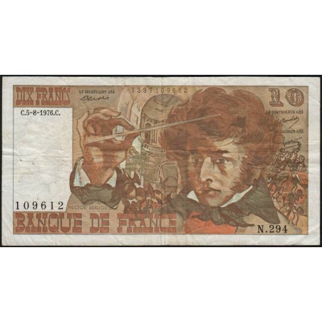 F 63-20 - 05/08/1976 - 10 francs - Berlioz - Série N.294 - Etat : TB