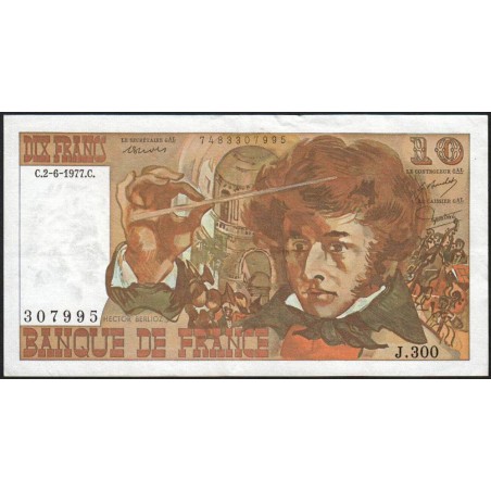 F 63-22 - 02/06/1977 - 10 francs - Berlioz - Série J.300 - Etat : TTB-