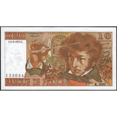 F 63-22 - 02/06/1977 - 10 francs - Berlioz - Série K.300 - Etat : SUP