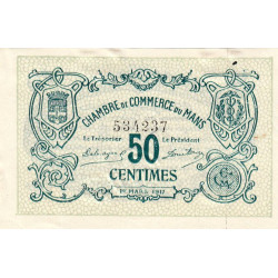 Le Mans - Pirot 69-9 - 50 centimes - 01/03/1917 - Etat : pr.NEUF