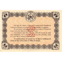 Avignon - Pirot 18-8 - 2 francs - 11/08/1915 - Petit numéro - Etat : SPL
