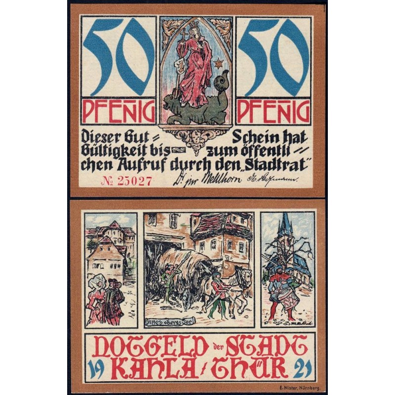 Allemagne - Notgeld - Kahla - 50 pfennig - 1921 - Etat : NEUF