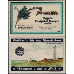 Allemagne - Notgeld - Kampen-Sylt Nordseebad - 50 pfennig - 01/09/1921 - Etat : NEUF
