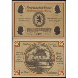 Allemagne - Notgeld - Weimar - 25 pfennig - Type c - 01/03/1921 - Etat : NEUF