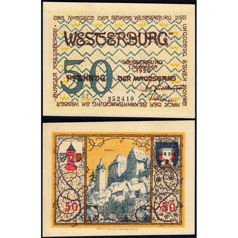 Allemagne - Notgeld - Westerburg - 50 pfennig - 1920 - Etat : NEUF