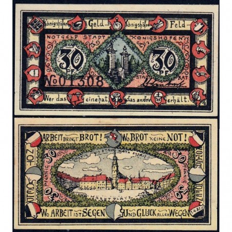 Allemagne - Notgeld - Königshofen - 30 pfennig - 01/04/1921 - Etat : NEUF