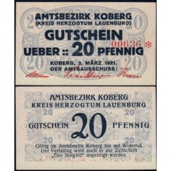 Allemagne - Notgeld - Koberg - 20 pfennig - 03/03/1921 - Etat : NEUF