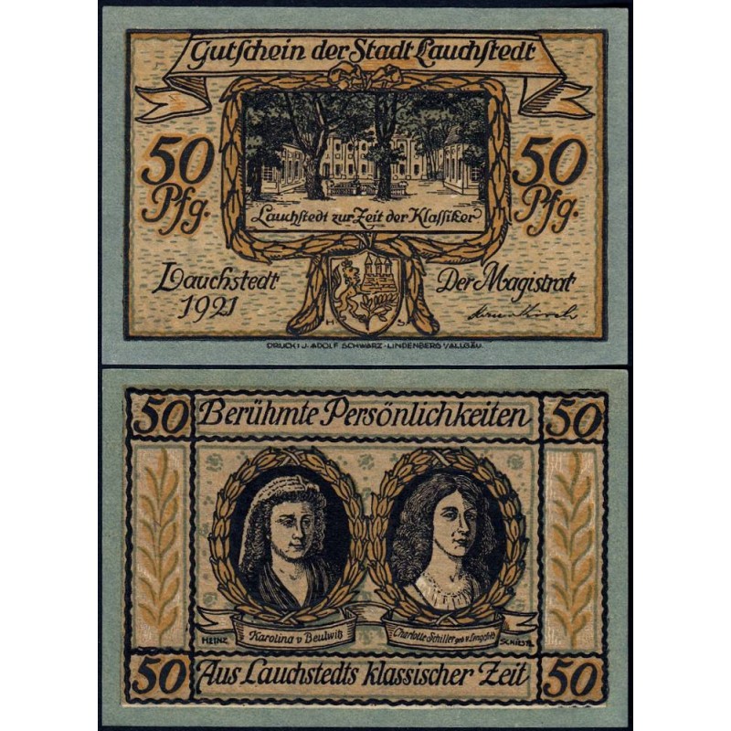 Allemagne - Notgeld - Lauchstedt (Bad Lauchstädt) - 50 pfennig - Type 1 - 1921 - Etat : NEUF