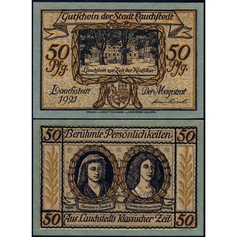 Allemagne - Notgeld - Lauchstedt (Bad Lauchstädt) - 50 pfennig - 1921 - Etat : NEUF