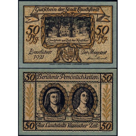 Allemagne - Notgeld - Lauchstedt (Bad Lauchstädt) - 50 pfennig - Type 1 - 1921 - Etat : NEUF