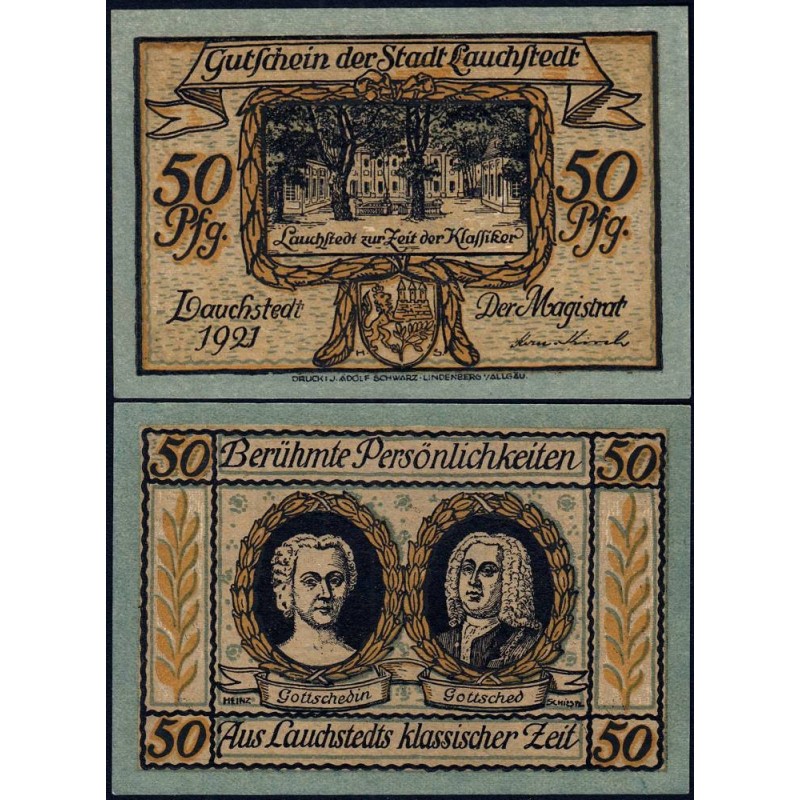 Allemagne - Notgeld - Lauchstedt (Bad Lauchstädt) - 50 pfennig - 1921 - Etat : NEUF