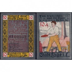 Allemagne - Notgeld - Lage in Lippe - 10 pfennig - Sans série - Type 1 - 02/1921 - Etat : NEUF