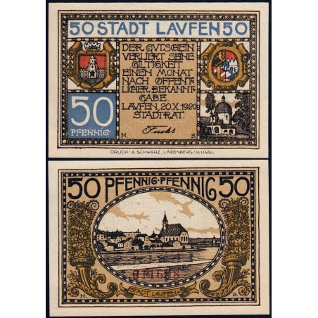 Allemagne - Notgeld - Laufen - 50 pfennig - 20/10/1920 - Etat : NEUF