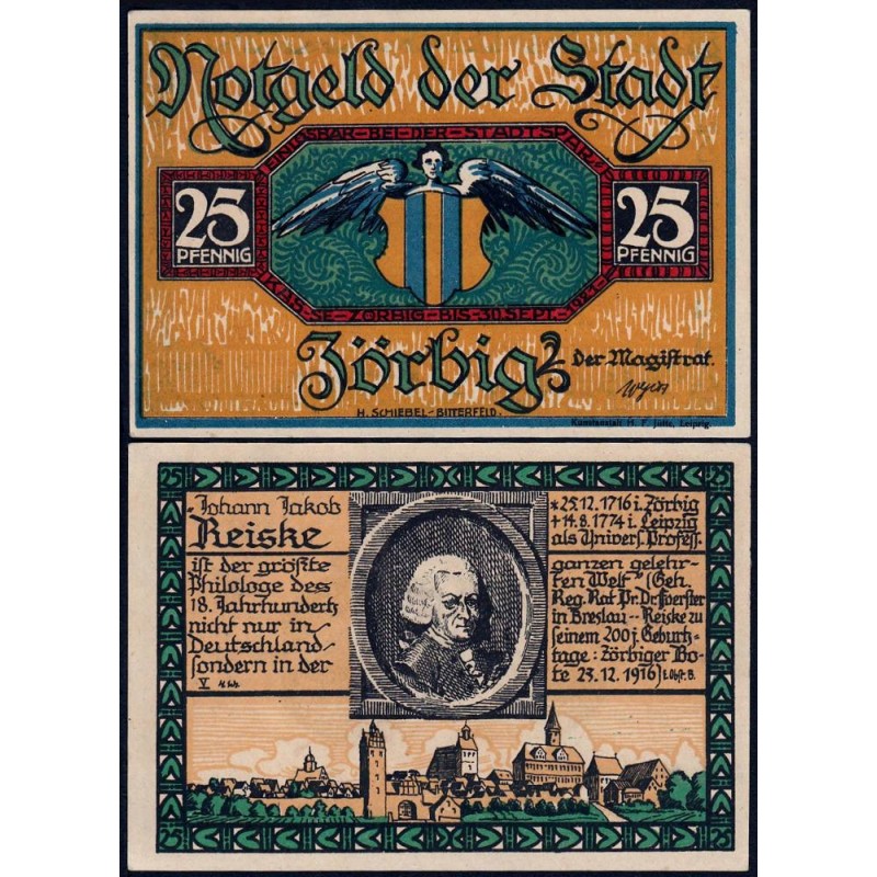Allemagne - Notgeld - Zörbig - 25 pfennig - Série V - 1921 - Etat : SPL
