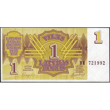 Lettonie - Pick 35 - 1 rublis - Série BK - 1992 - Etat : NEUF