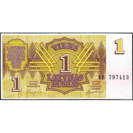 Lettonie - Pick 35 - 1 rublis - Série KB - 1992 - Etat : NEUF
