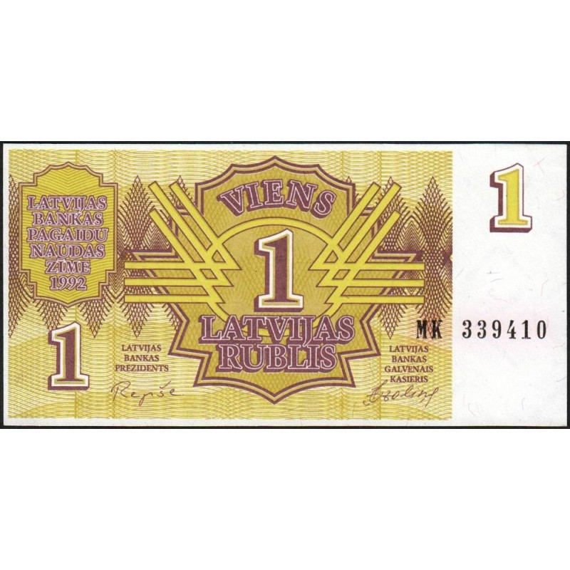 Lettonie - Pick 35 - 1 rublis - Série MK - 1992 - Etat : NEUF