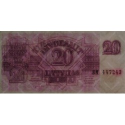 Lettonie - Pick 39 - 20 rubli - Série BM - 1992 - Etat : SPL