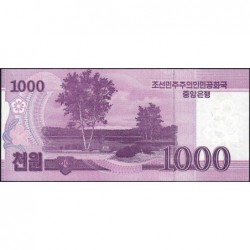 Corée du Nord - Pick CS 21 - 1'000 won - Série ㄹㅈ - 2008 (2018) - Commémoratif - Etat : NEUF