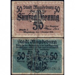 Allemagne - Notgeld - Magdeburg - 50 pfennig - 01/10/1918 - Série C - Etat : TB-