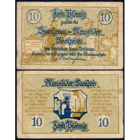 Allemagne - Notgeld - Mansfelder Seekreis - 10 pfennig - 20/11/1920 - Etat : TB+