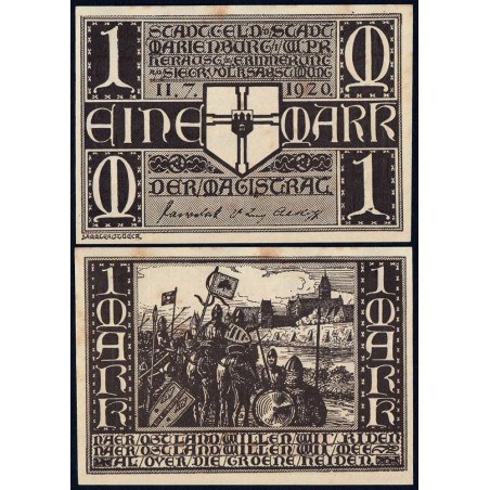 Pologne - Notgeld - Marienburg (Malbork) - 1 mark - 11/07/1920 - Etat : SUP+