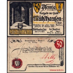 Allemagne - Notgeld - Mühlhausen - 50 pfennig - Archive 5 - 01/04/1921 - Etat : SUP+