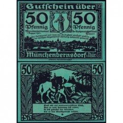 Allemagne - Notgeld - Münchenbernsdorf - 50 pfennig - 01/08/1921 - Etat : SPL