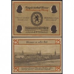 Allemagne - Notgeld - Weimar - 25 pfennig - Type a - 01/03/1921 - Etat : SPL