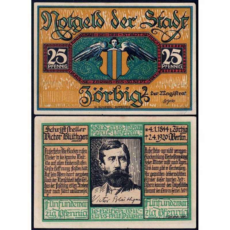 Allemagne - Notgeld - Zörbig - 25 pfennig - Série II - 1921 - Etat : SPL