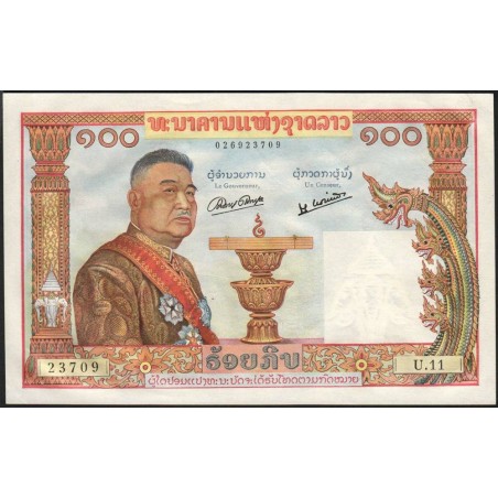 Laos - Pick 6a - 100 kip - Série U.11 - 1957 - Etat : SPL