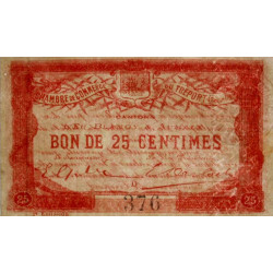Le Tréport - Pirot 71-4 variété - 25 centimes - Lettre D - Sans série - 2e émission - 1915 - Etat : SUP