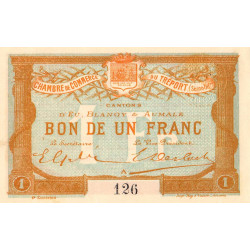 Le Tréport - Pirot 71-6 variété - 1 franc- Lettre A - Sans série - 2e émission - 1915 - Petit numéro - Etat : SPL+