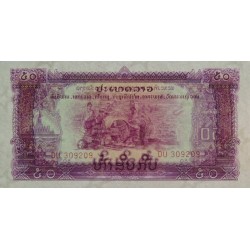 Laos - Pick 22b - 50 kip - Série DU - 1968 - Etat : NEUF