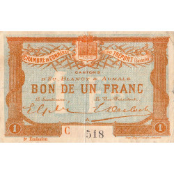 Le Tréport - Pirot 71-10 variété - 1 franc - Lettre A - Série C - 3e émission - 1915 - Etat : TB+