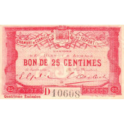 Le Tréport - Pirot 71-12 variété - 25 centimes - Lettre D - Série D - 4e émission - 1916 - Etat : TB-