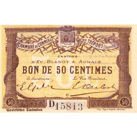 Le Tréport - Pirot 71-13 - 50 centimes - Lettre C - Série D - 4e émission - 1916 - Etat : SPL