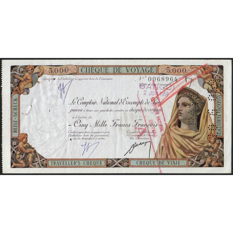 Centrafrique - Banghi - Afrique Equatoriale - 5'000 francs - 02/06/1959 - Etat : SUP