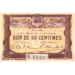 Le Tréport - Pirot 71-17 - 50 centimes - Lettre C - Série E - Émission de remplacement - 1916 - Etat : pr.NEUF