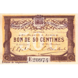 Le Tréport - Pirot 71-17 - 50 centimes - Lettre C - Série E - Émission de remplacement - 1916 - Etat : SUP+