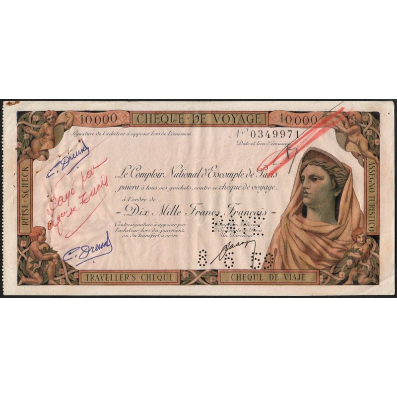 Tunisie - Tunis - 10'000 francs - 03/06/1959 - Etat : TTB