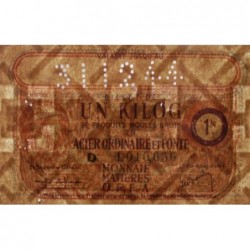 1 kg acier ordinaire et fonte - 31/12/1944 - Endossé à Tours (45) - Série D - Etat : SUP