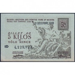 5 kg tôles minces - 31/12/1948 - Non endossé - Série ID - Etat : SUP+